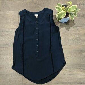 Merona Women’s Navy Blue Sleeveless Blouse Size XS